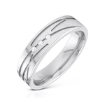 Load image into Gallery viewer, Designer 3 Diamond Platinum Love Bands JL PT R-8007
