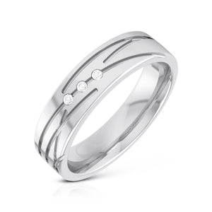 Designer 3 Diamond Platinum Love Bands JL PT R-8007