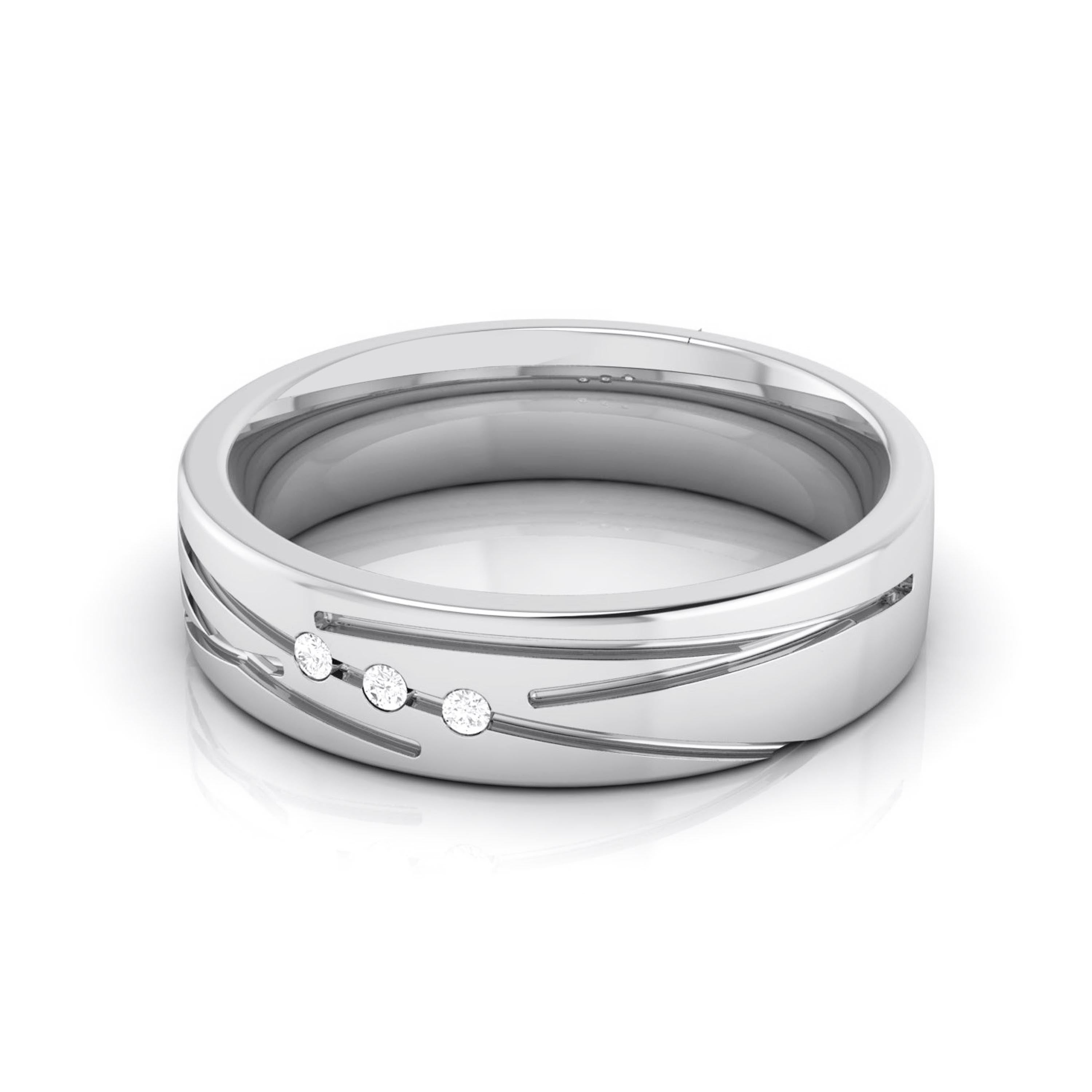 Designer 3 Diamond Platinum Love Bands JL PT R-8007