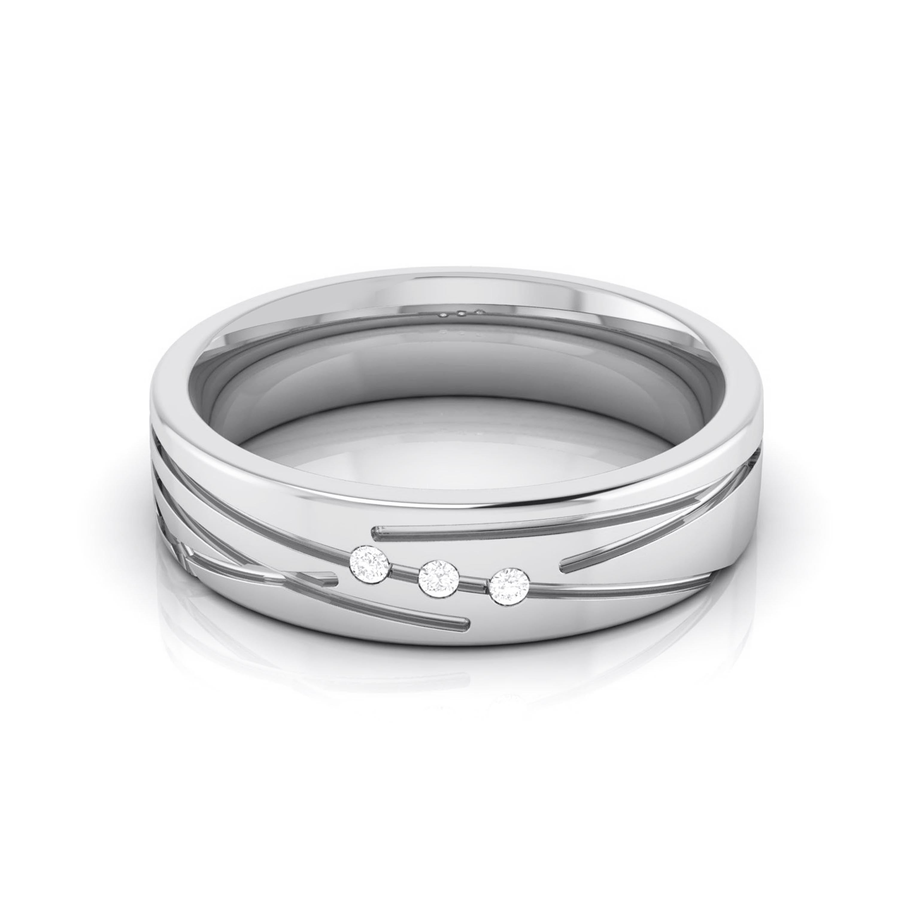 Designer 3 Diamond Platinum Love Bands JL PT R-8007