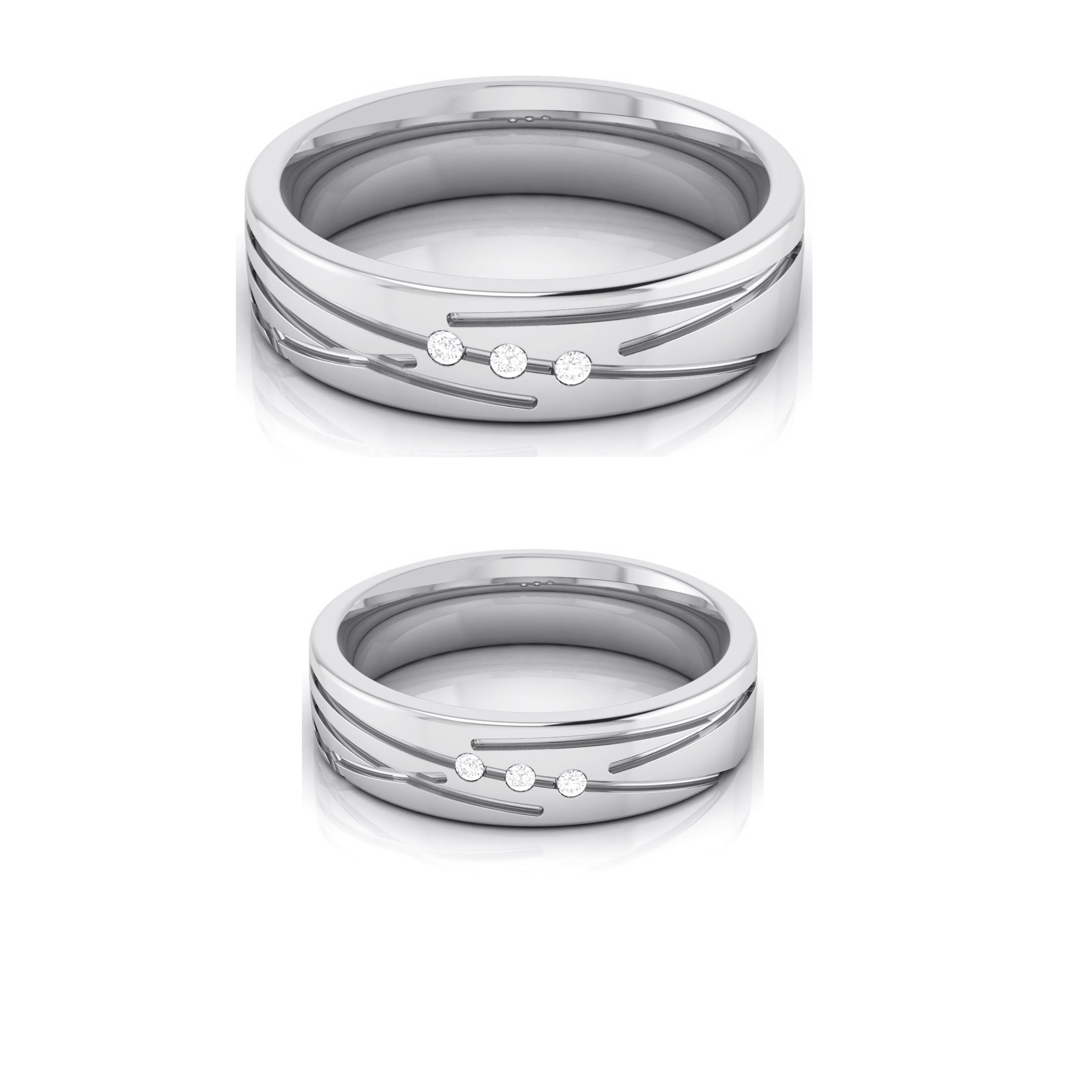 Designer 3 Diamond Platinum Love Bands JL PT R-8007