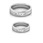 Load image into Gallery viewer, Designer 3 Diamond Platinum Love Bands JL PT R-8007  Both Jewelove
