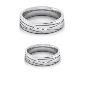 Designer 3 Diamond Platinum Love Bands JL PT R-8007  Both Jewelove