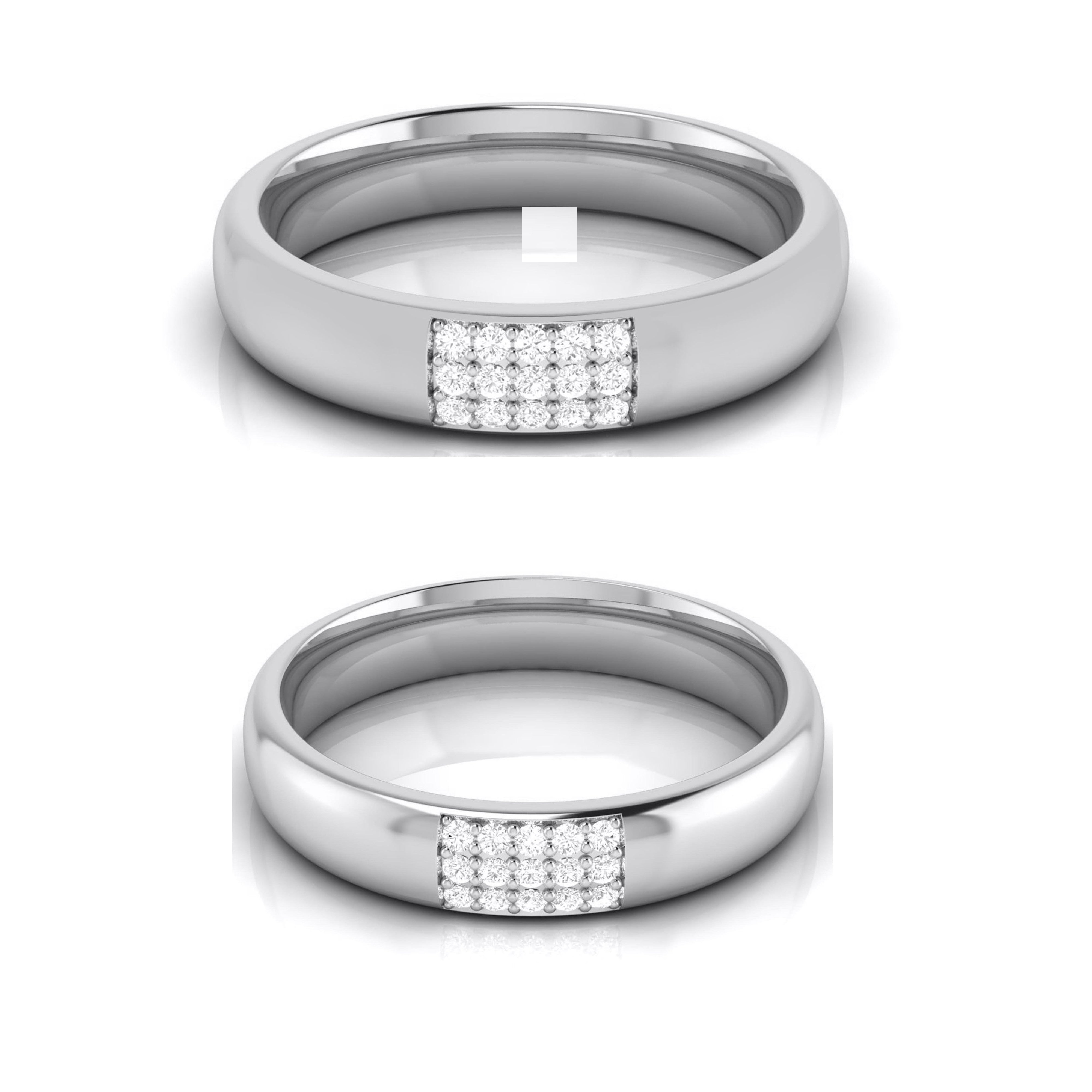 Platinum Love Bands with Diamond JL PT R-8016