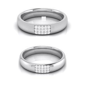 Platinum Love Bands with Diamond JL PT R-8016