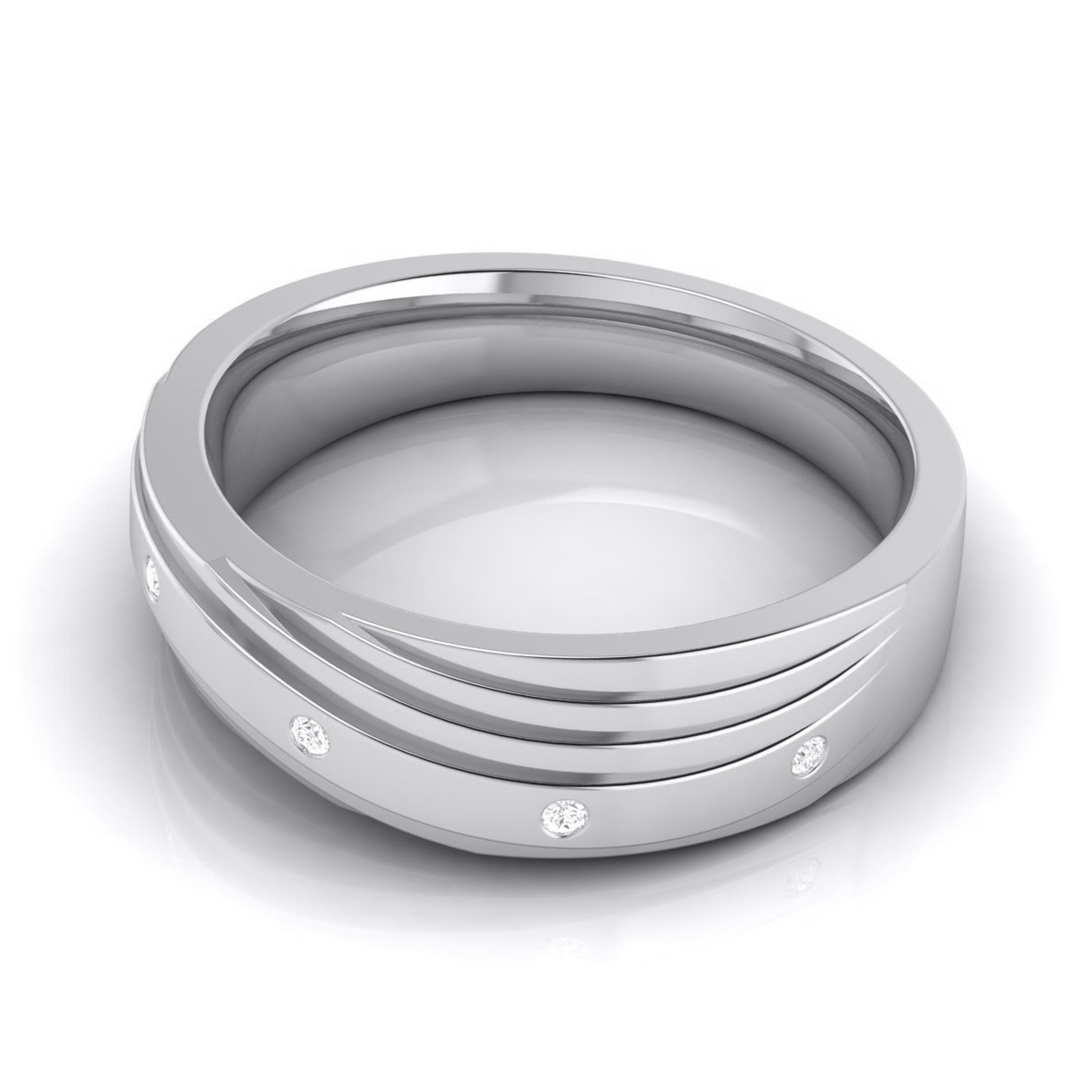 3 Diamond Platinum Ring for Women JL PT R-8019  Women-s-Band-only Jewelove