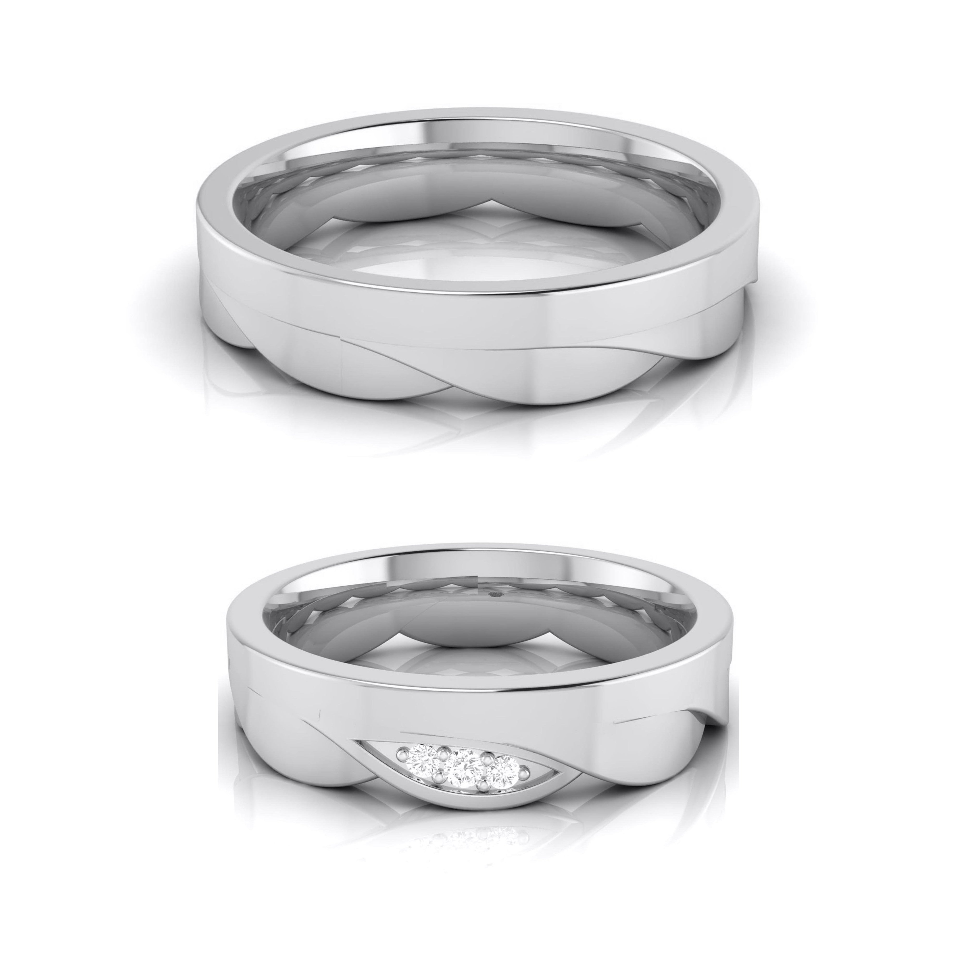 Diamond Platinum Love Bands JL PT R-8028  Both Jewelove