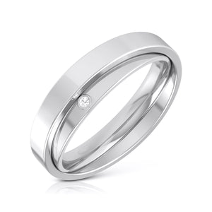 Designer  Diamond Platinum Love Bands JL PT R-8032