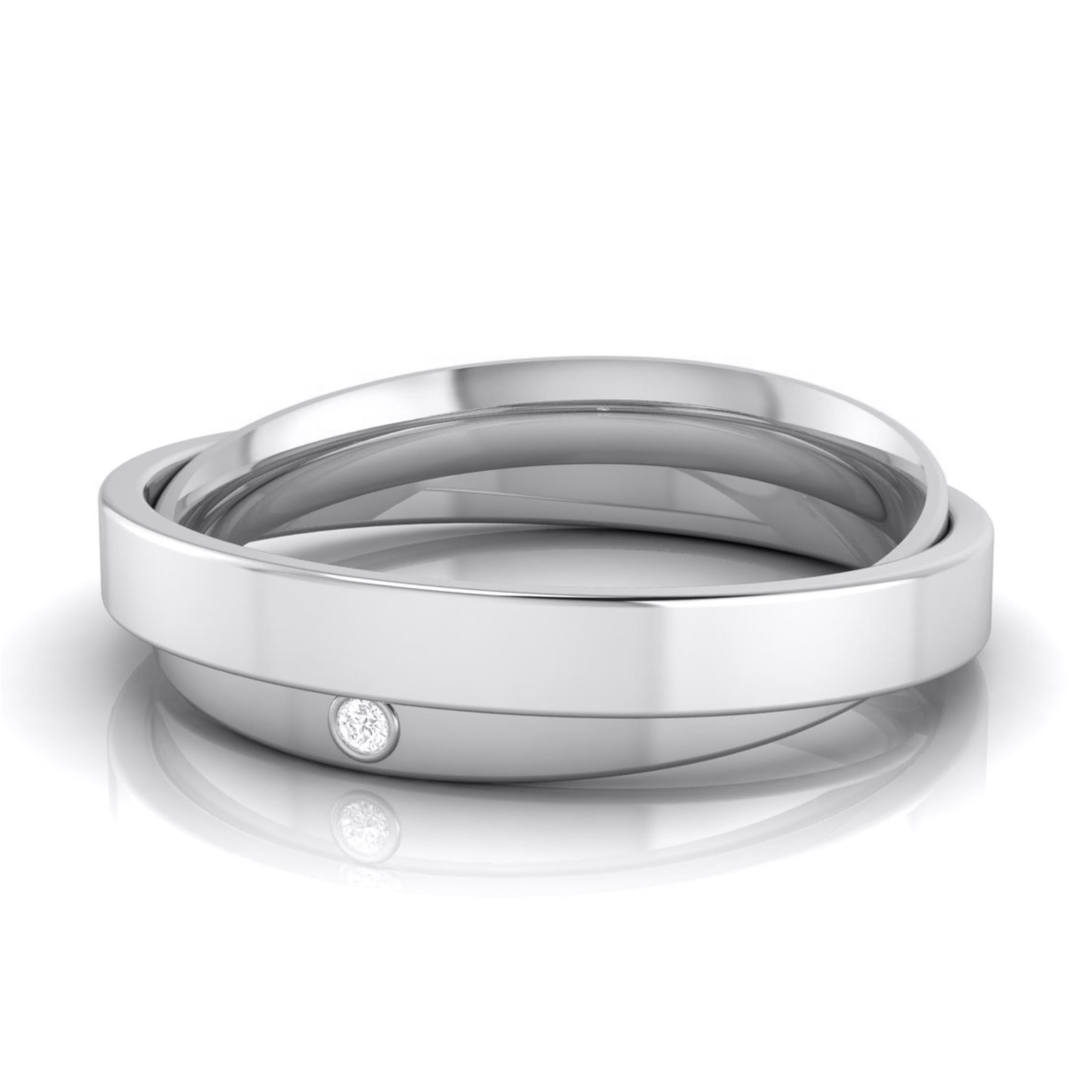 Designer  Diamond Platinum Love Bands JL PT R-8032