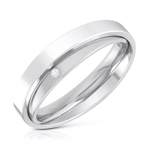 Designer  Diamond Platinum Love Bands JL PT R-8032