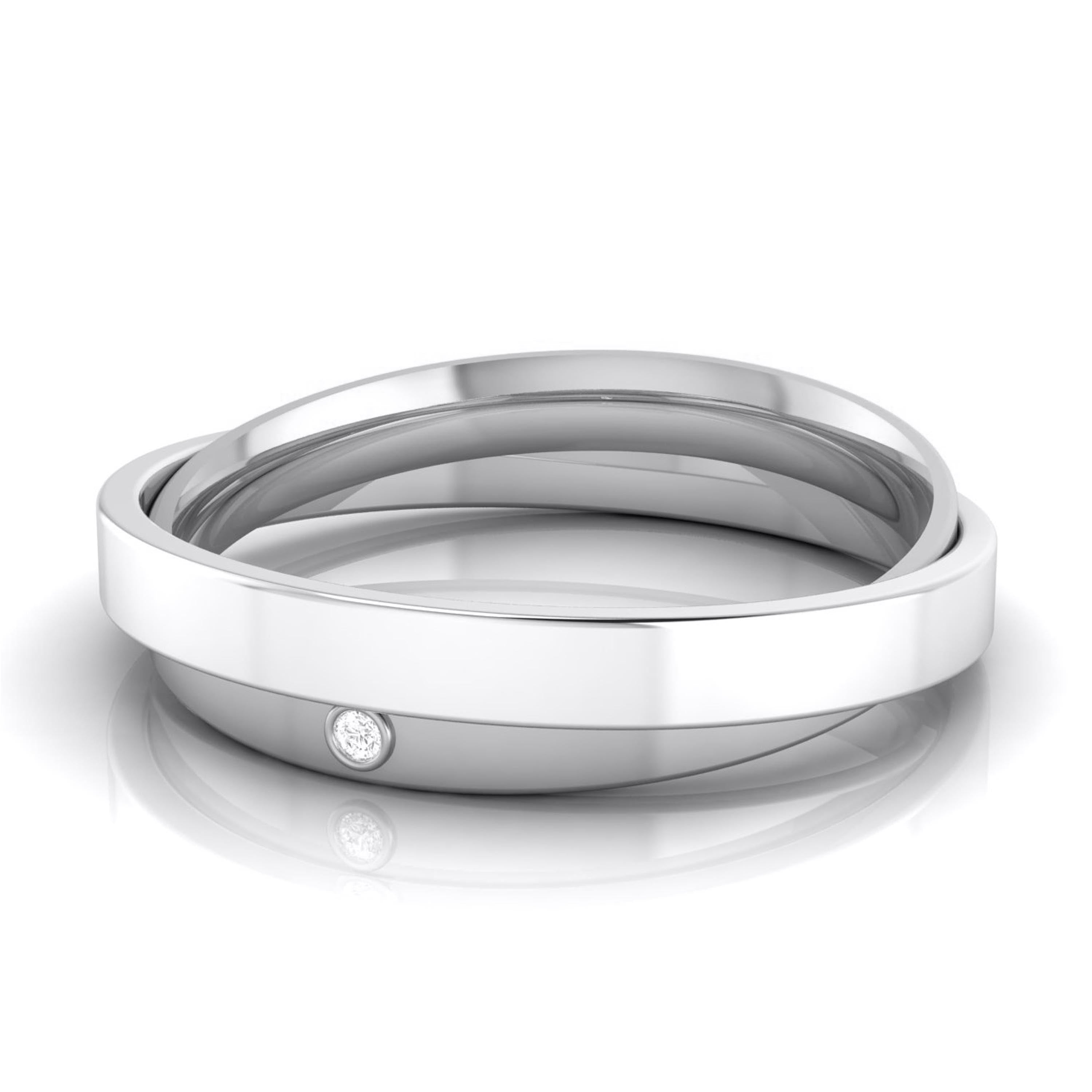 Designer  Diamond Platinum Love Bands JL PT R-8032