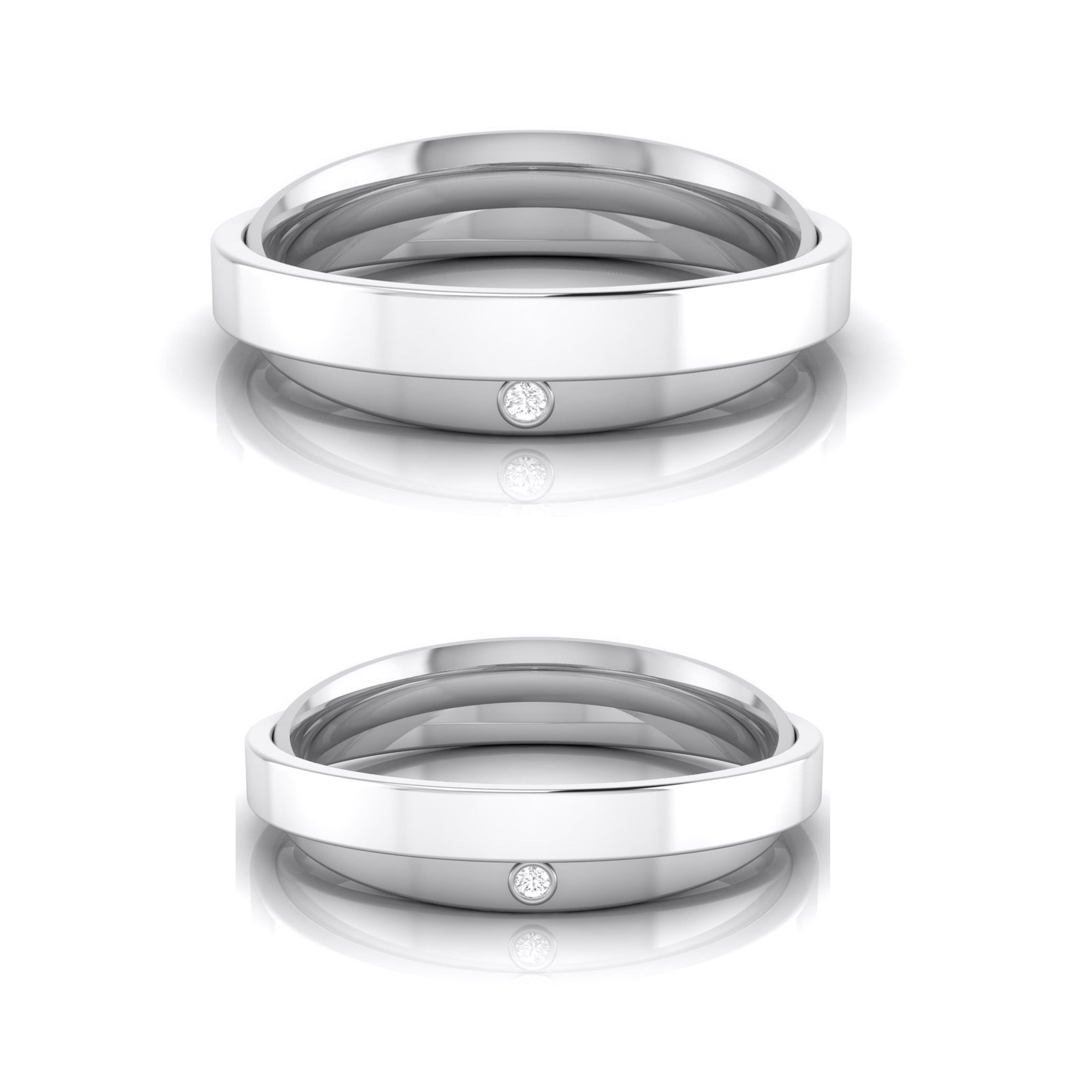 Designer  Diamond Platinum Love Bands JL PT R-8032
