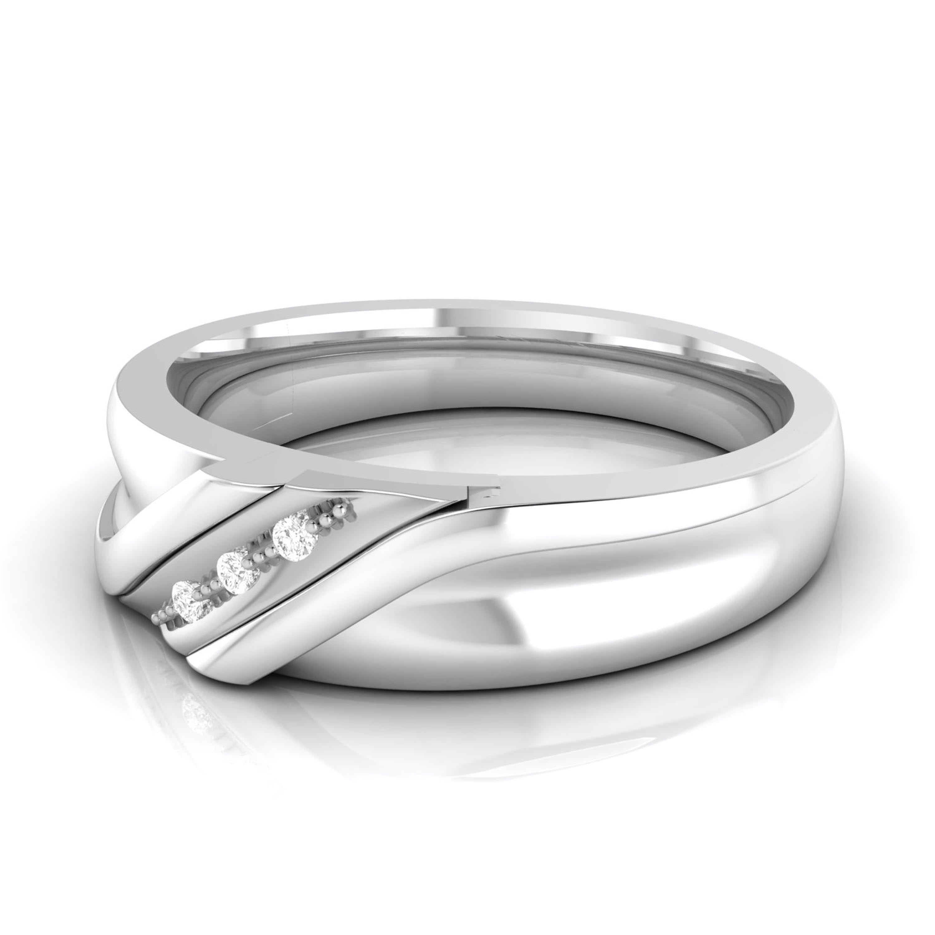 Designer 3 Diamond Platinum Ring for Women JL PT R-8036   Jewelove