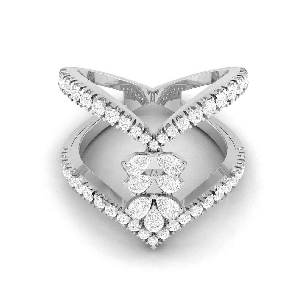 Platinum Pear Marquise Ring with Diamonds for Women JL PT DM 0037  VS-GH Jewelove