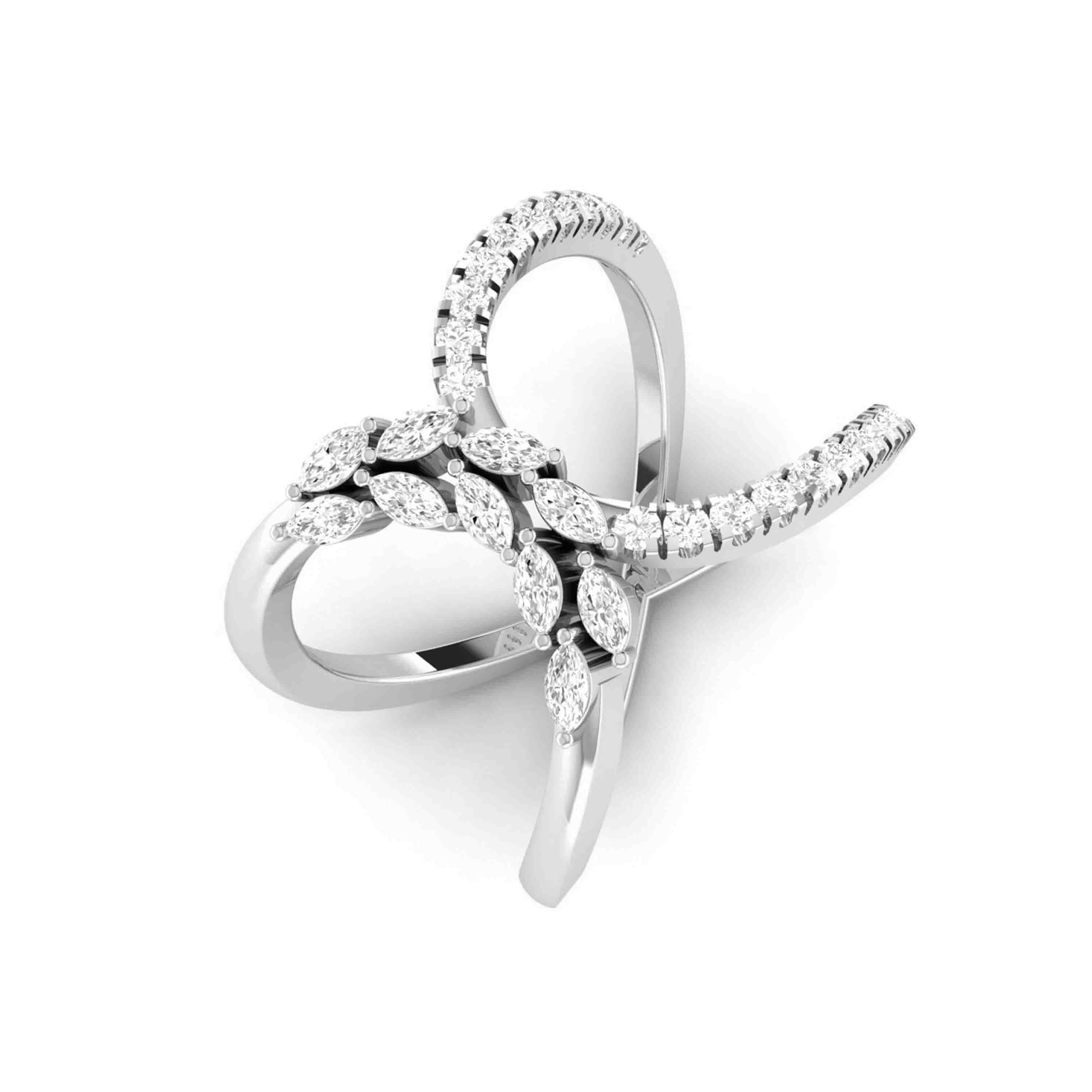 Platinum Pear Marquise Ring with Diamonds for Women JL PT DM 0033   Jewelove