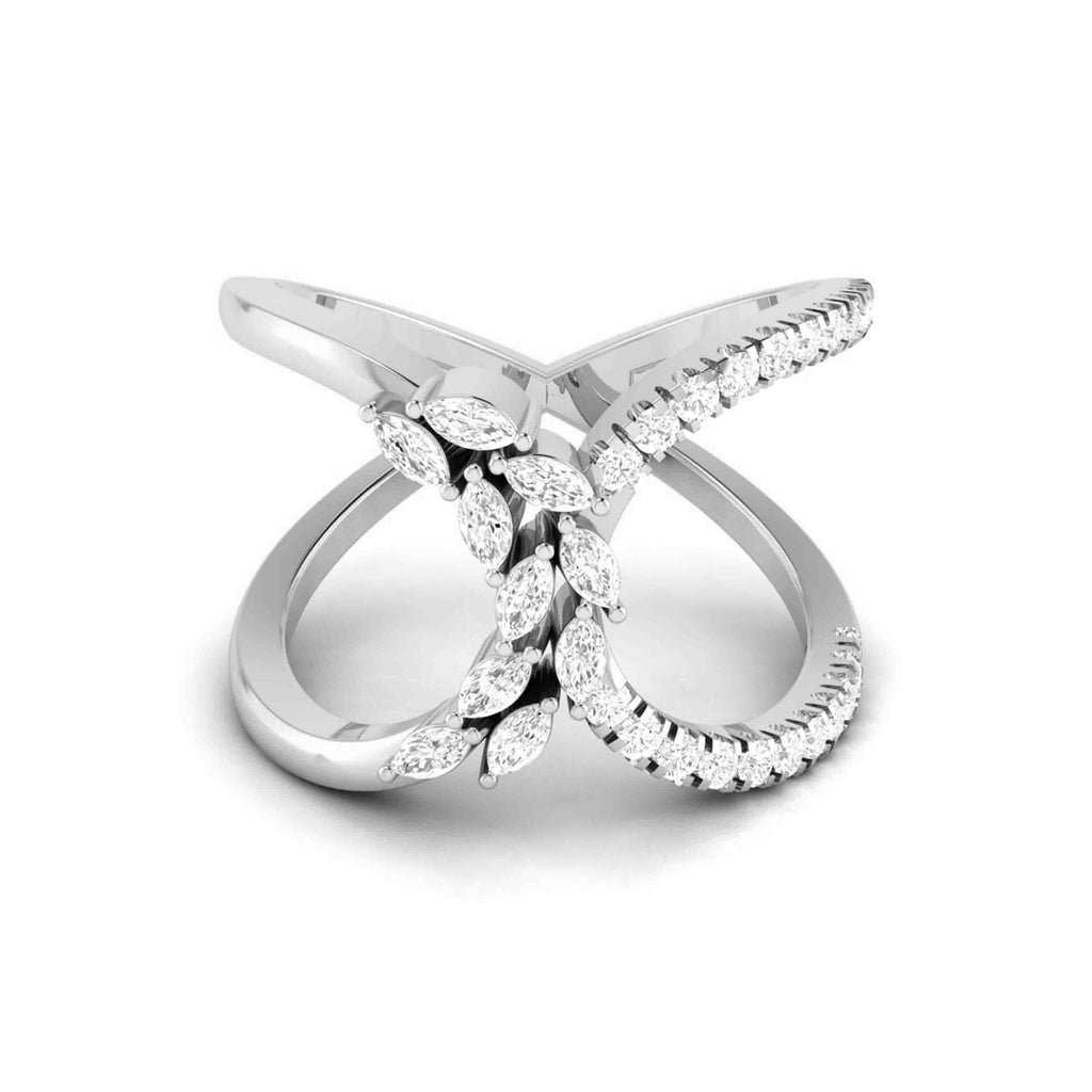 Platinum Pear Marquise Ring with Diamonds for Women JL PT DM 0033  VS-GH Jewelove
