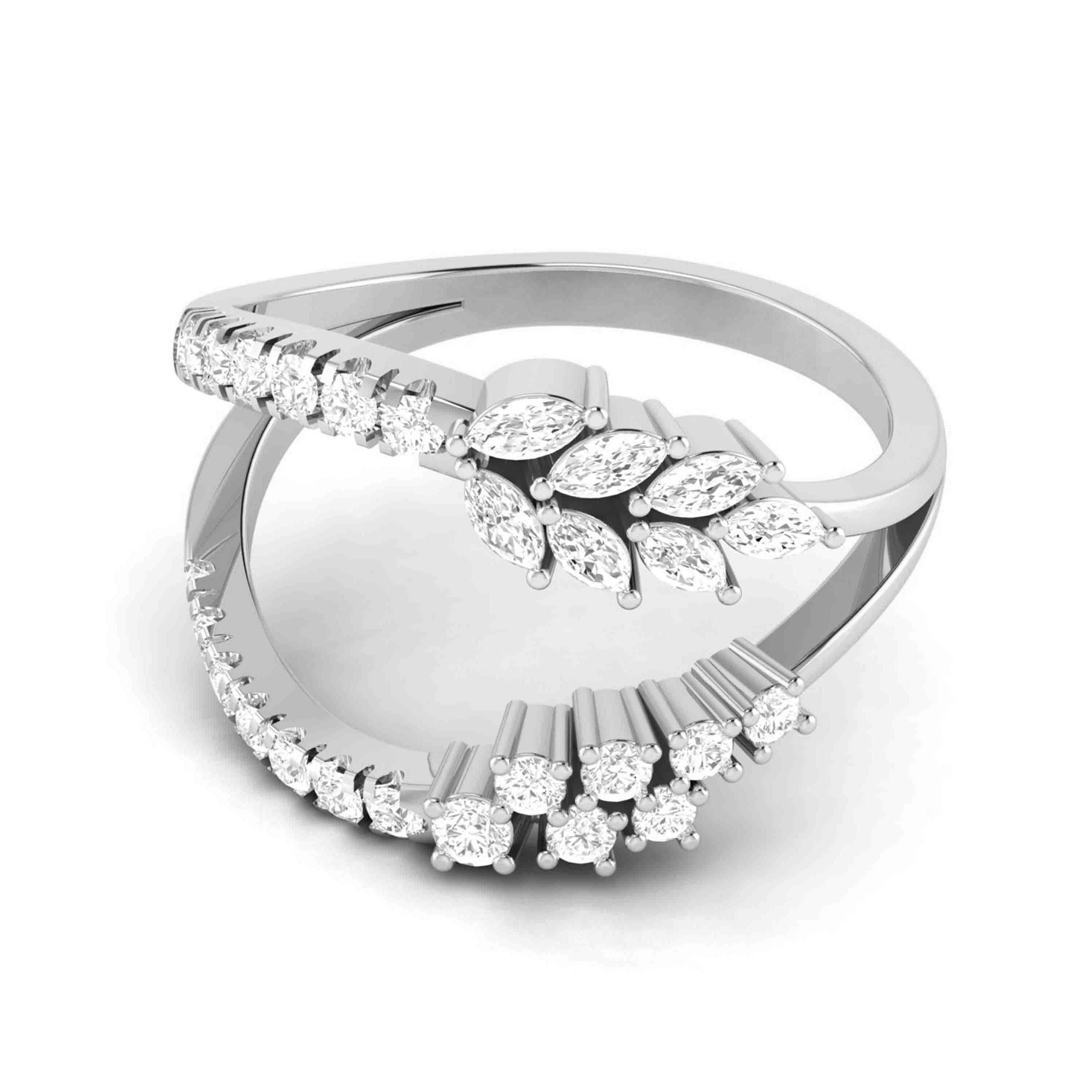 Platinum Ring Pear Marquise with Diamonds for Women JL PT DM 0035   Jewelove