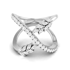 Platinum Pear Marquise Ring with Diamonds for Women JL PT DM 0036   Jewelove