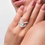 Load image into Gallery viewer, Platinum Pear Marquise Ring with Diamonds for Women JL PT DM 0037   Jewelove
