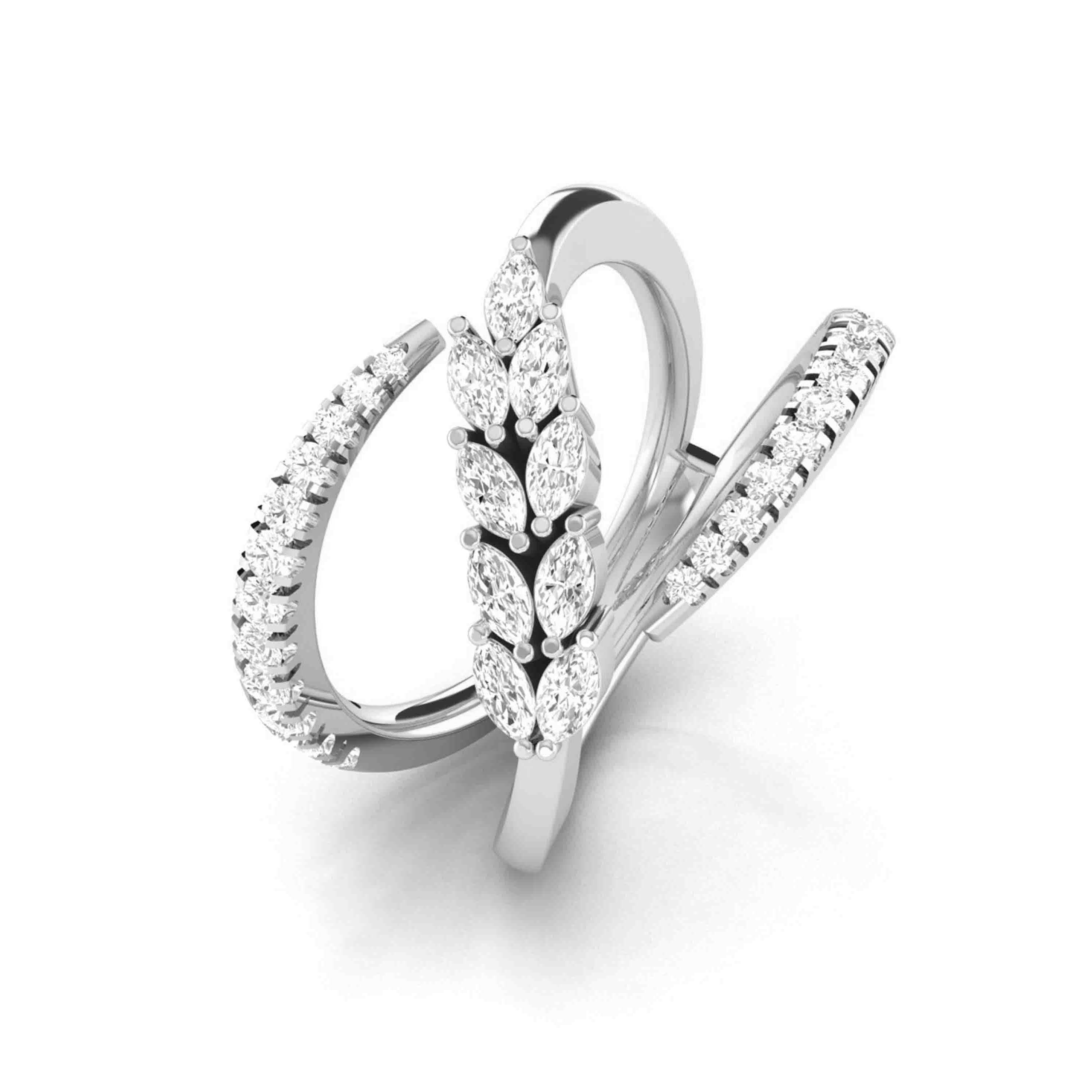 Platinum Pear Marquise Ring with Diamonds for Women JL PT DM 0038   Jewelove