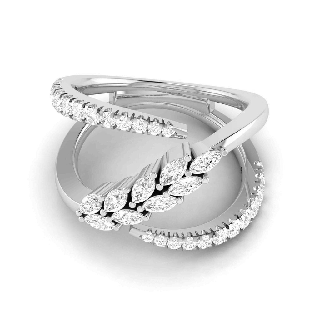 Platinum Pear Marquise Ring with Diamonds for Women JL PT DM 0038  VS-GH Jewelove