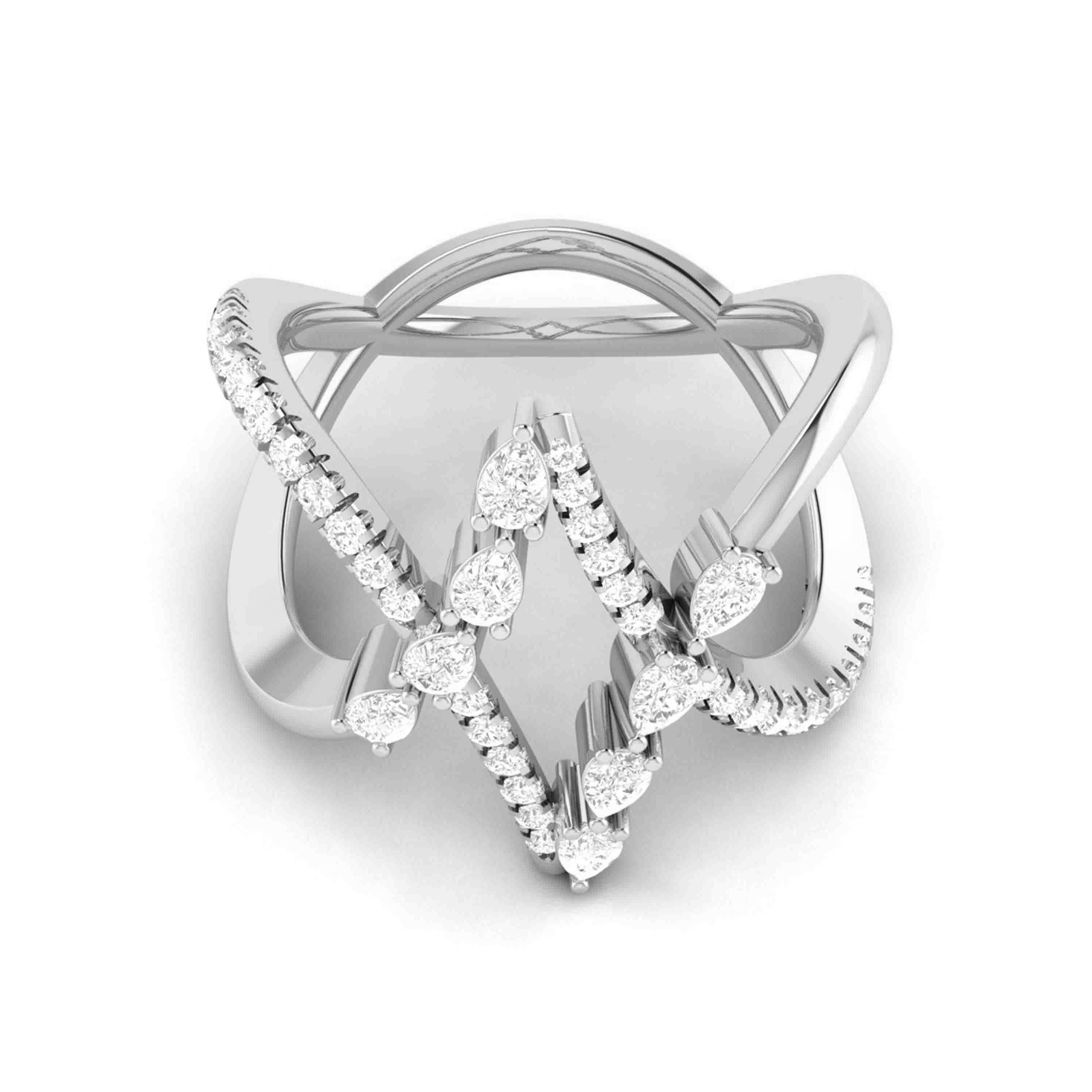 Platinum Pear Marquise Ring with Diamonds for Women JL PT DM 0041  VS-GH Jewelove