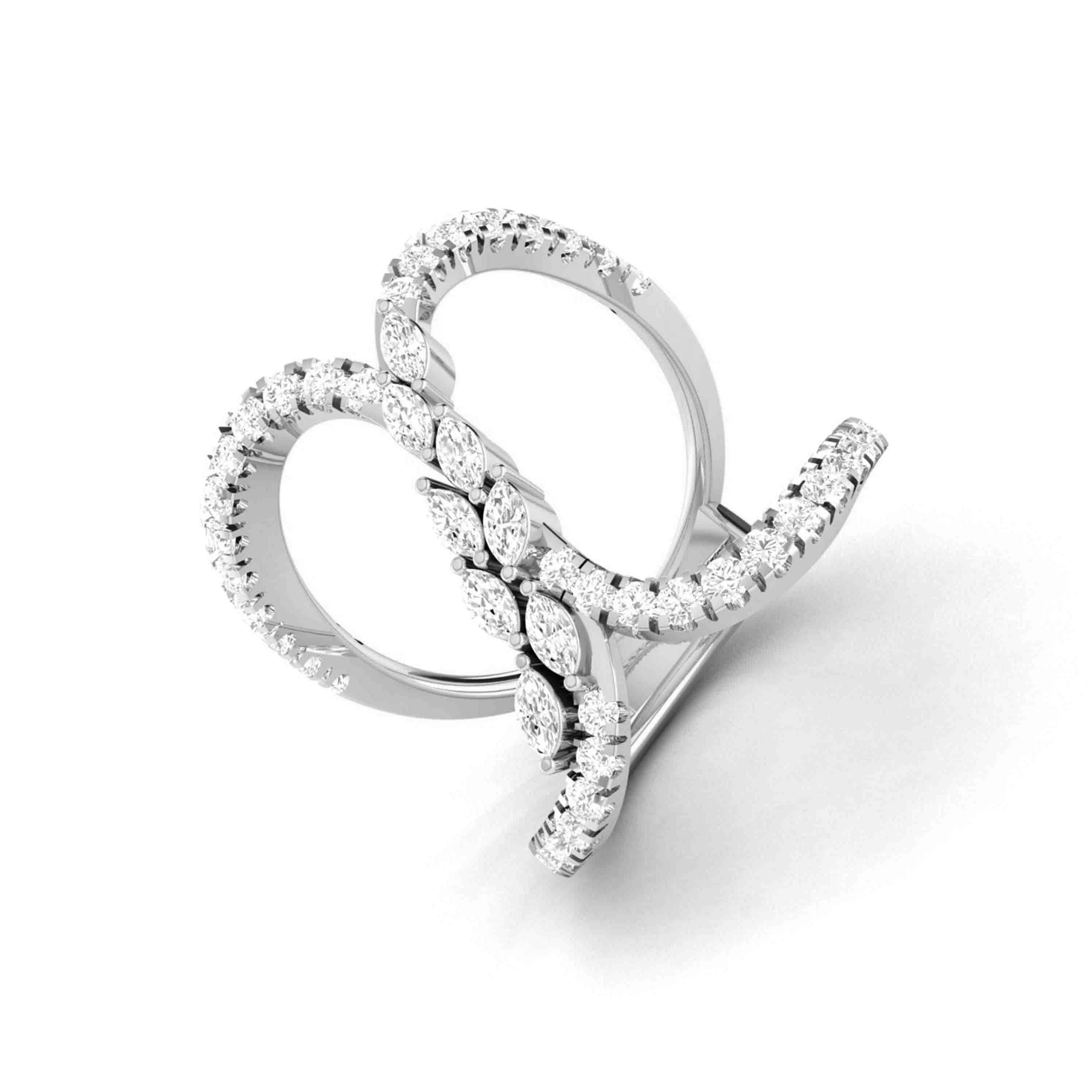 Platinum Pear Marquise Ring with Diamonds for Women JL PT DM 0044   Jewelove