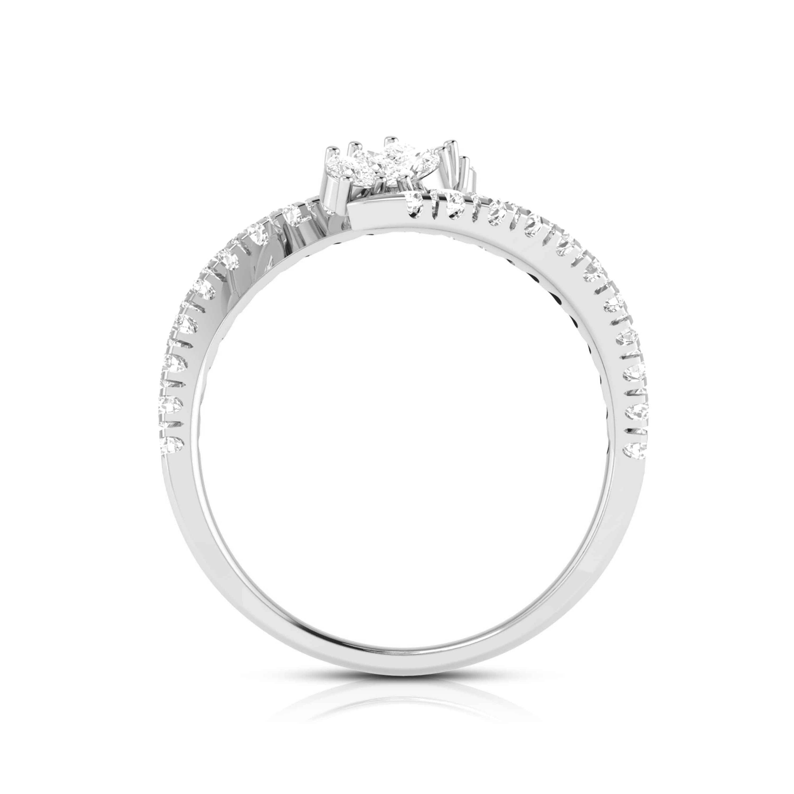 Platinum Pear Marquise Ring with Diamonds for Women JL PT DM 0047   Jewelove
