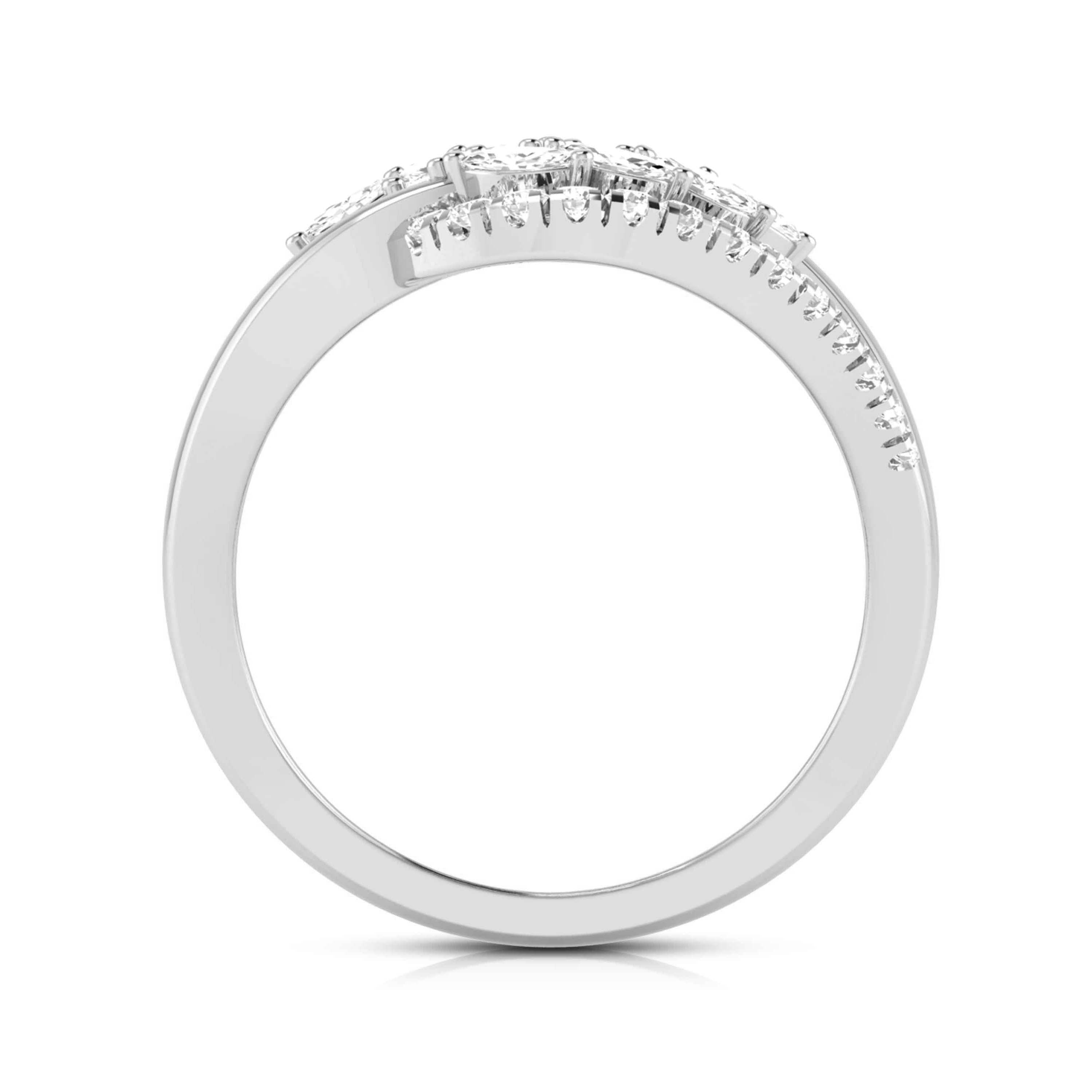 Platinum Pear Marquise Ring with Diamonds for Women JL PT DM 0048   Jewelove
