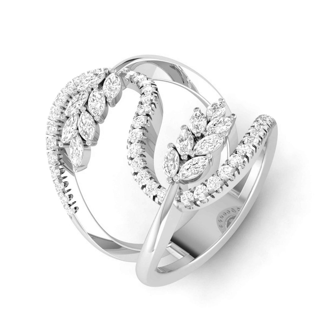 Platinum Pear Marquise Ring with Diamonds for Women JL PT DM 0048  VS-GH Jewelove