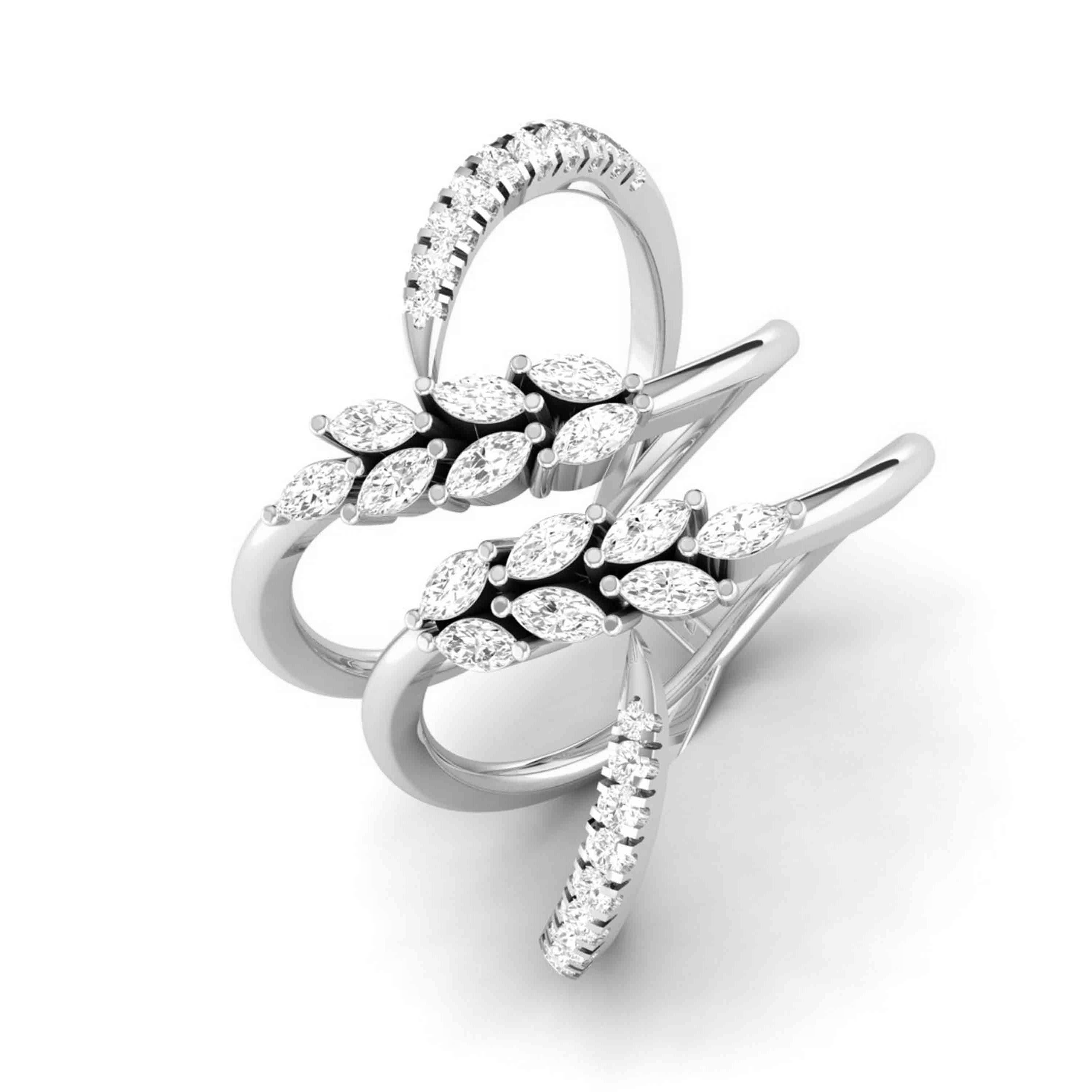 Platinum Pear Marquise Ring with Diamonds for Women JL PT DM 0050   Jewelove