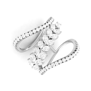 Platinum Pear Marquise Ring with Diamonds for Women JL PT DM 0052   Jewelove