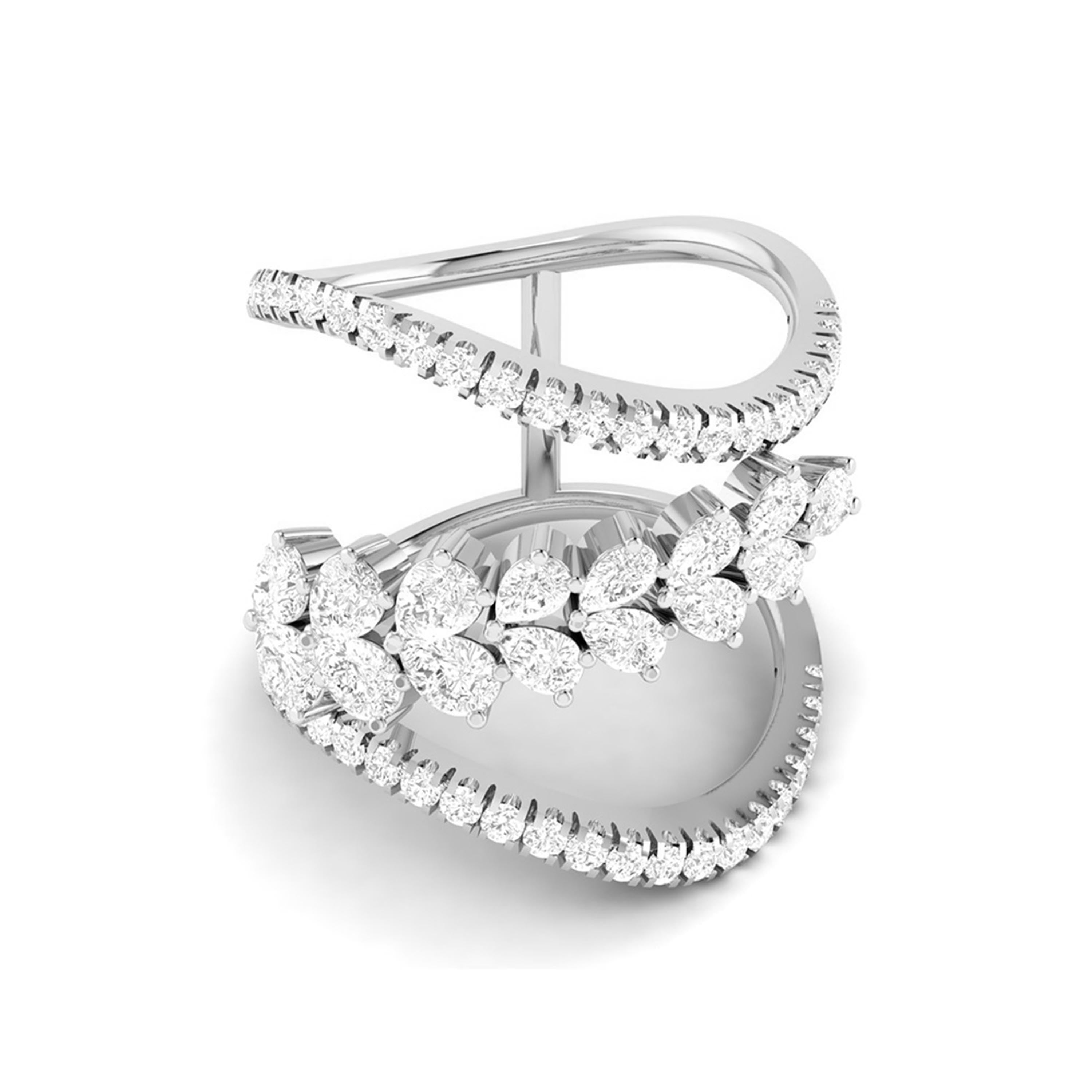 Platinum Pear Marquise Ring with Diamonds for Women JL PT DM 0052   Jewelove