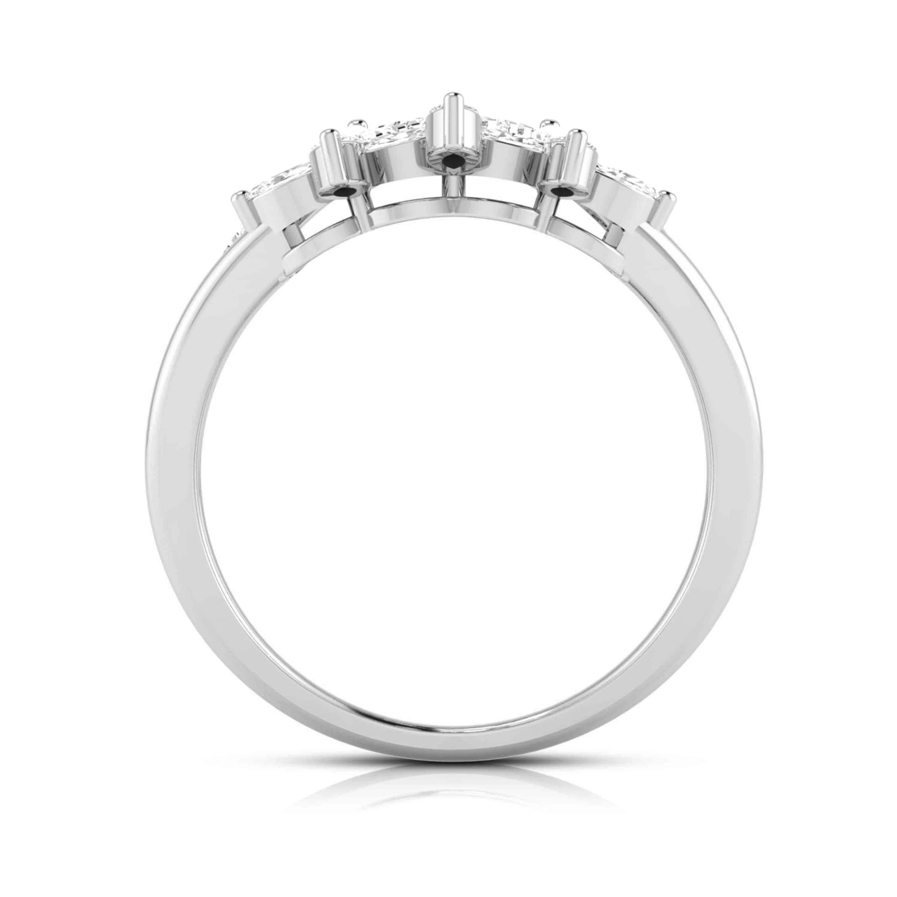 Platinum Pear Marquise Ring with Diamonds for Women JL PT DM 0054-A   Jewelove