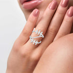 Load image into Gallery viewer, Platinum Pear Marquise Ring with Diamonds for Women JL PT DM 0054-A   Jewelove
