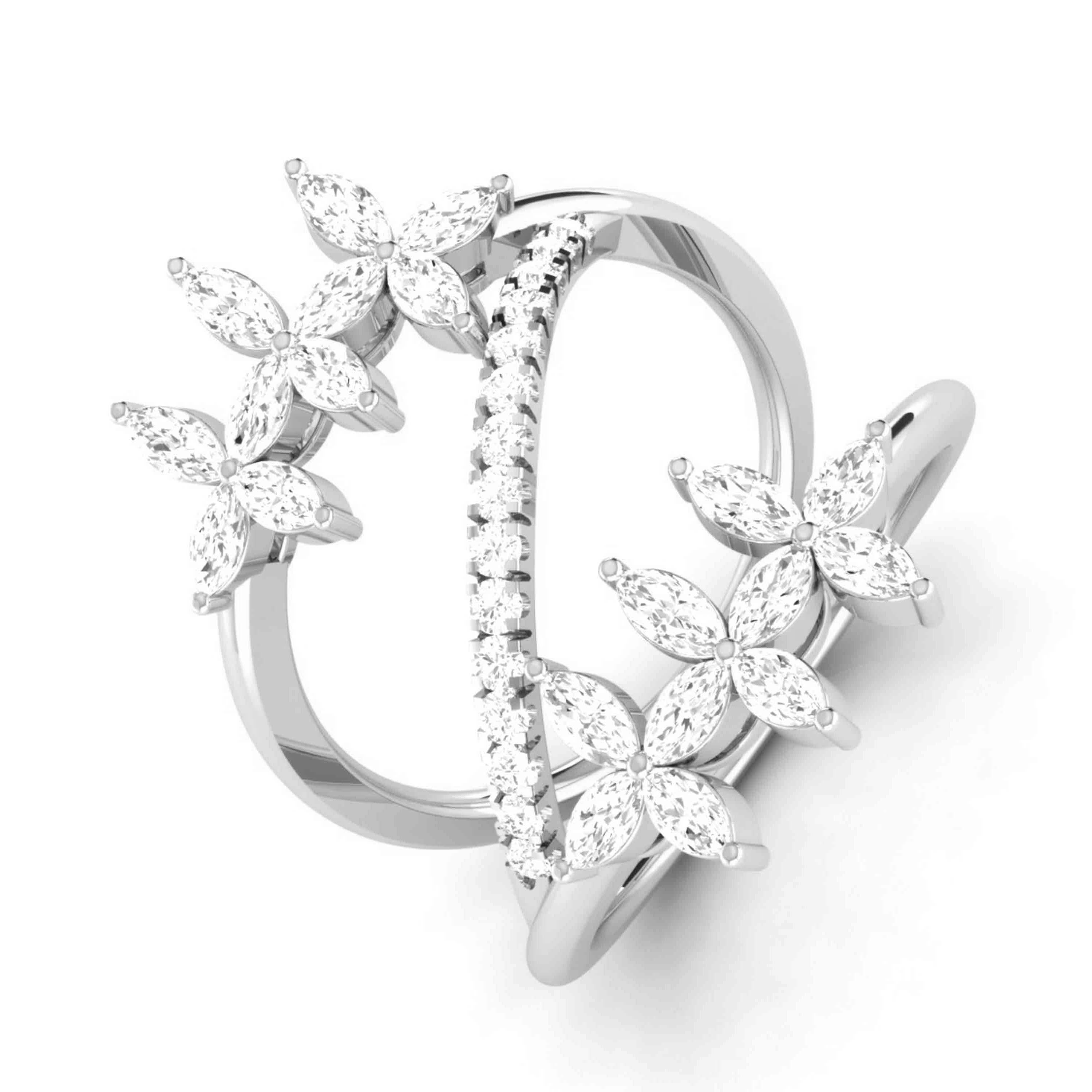 Platinum Pear Marquise Ring with Diamonds for Women JL PT DM 0054-A   Jewelove