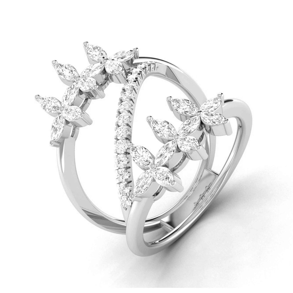 Platinum Pear Marquise Ring with Diamonds for Women JL PT DM 0054-A  VS-GH Jewelove