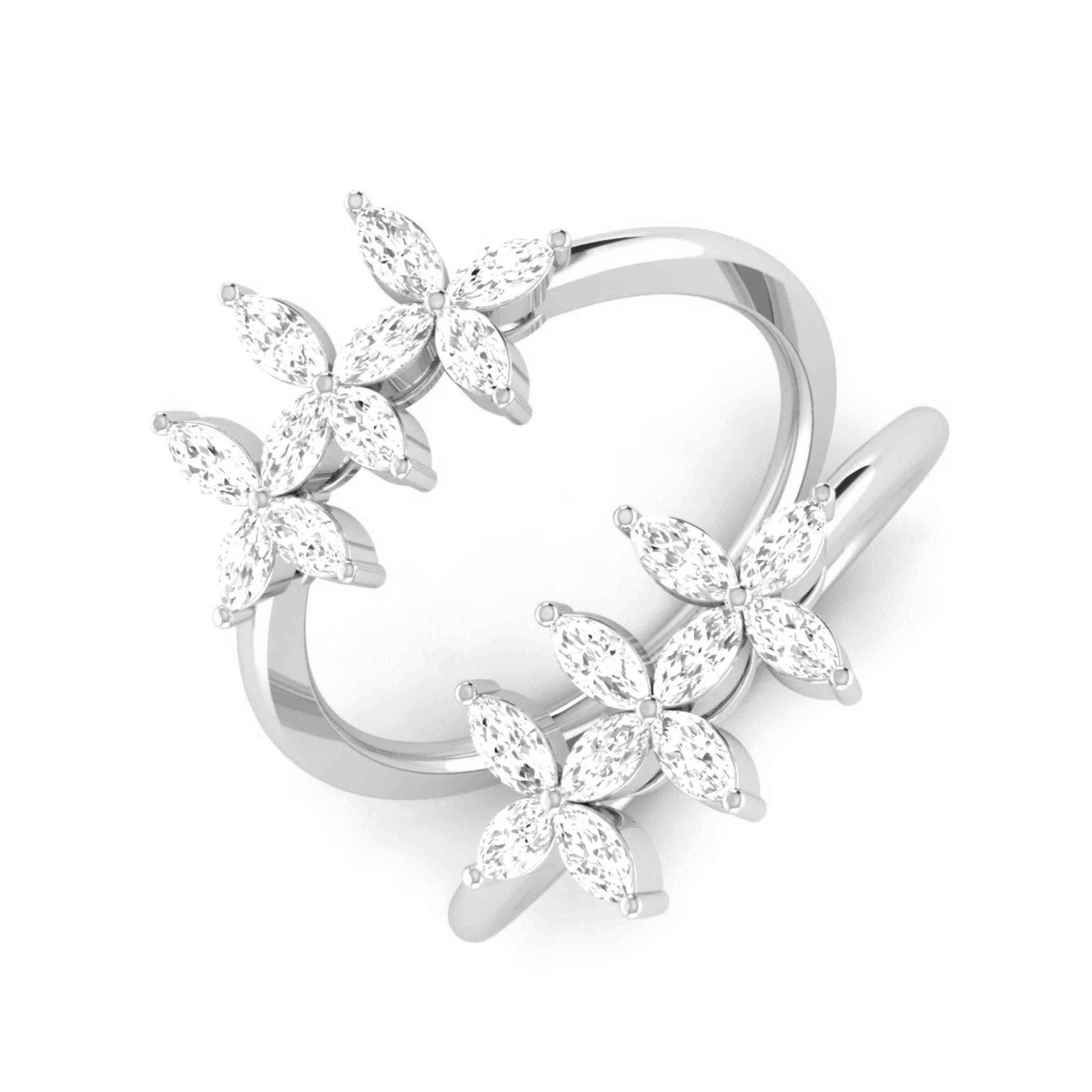 Platinum Pear Marquise Ring with Diamonds for Women JL PT DM 0054  VS-GH Jewelove