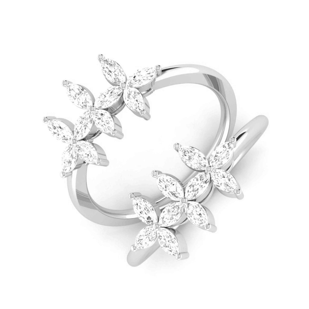 Platinum Pear Marquise Ring with Diamonds for Women JL PT DM 0054  VS-GH Jewelove