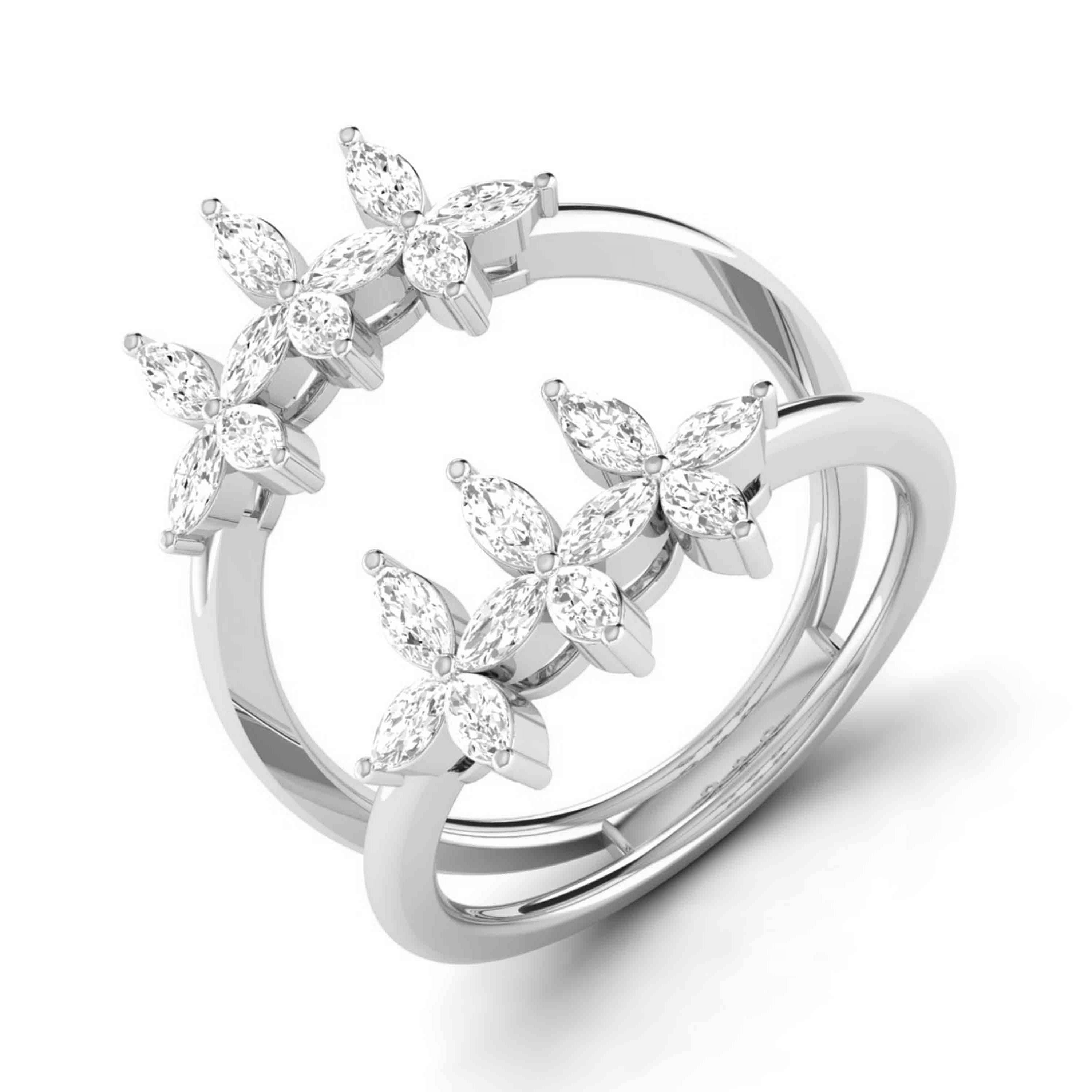 Platinum Pear Marquise Ring with Diamonds for Women JL PT DM 0054   Jewelove