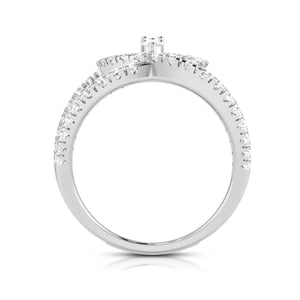 Platinum Pear Marquise Ring with Diamonds for Women JL PT DM 0056