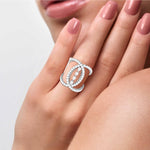 Load image into Gallery viewer, Platinum Pear Marquise Ring with Diamonds for Women JL PT DM 0056
