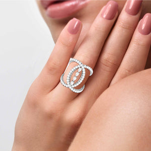 Platinum Pear Marquise Ring with Diamonds for Women JL PT DM 0056