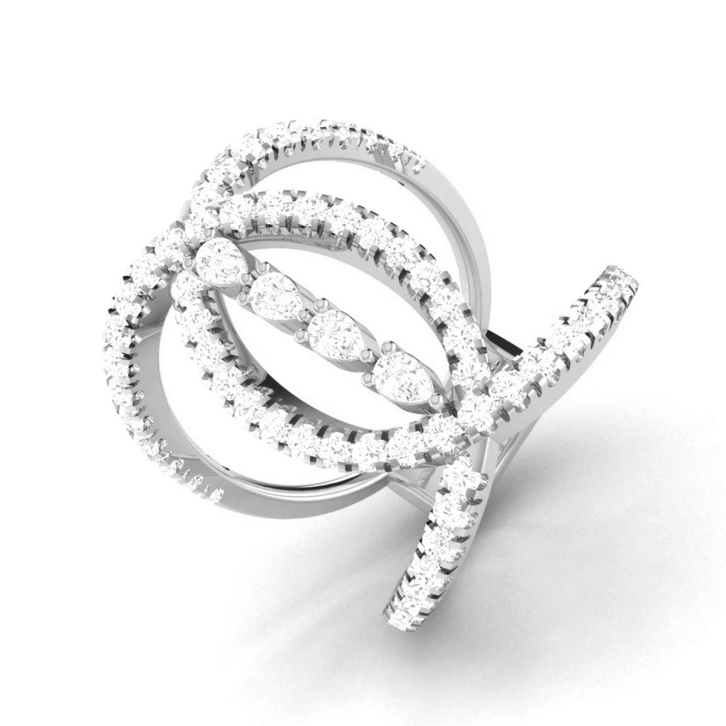 Platinum Pear Marquise Ring with Diamonds for Women JL PT DM 0056   Jewelove