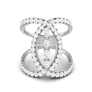 Platinum Pear Marquise Ring with Diamonds for Women JL PT DM 0056