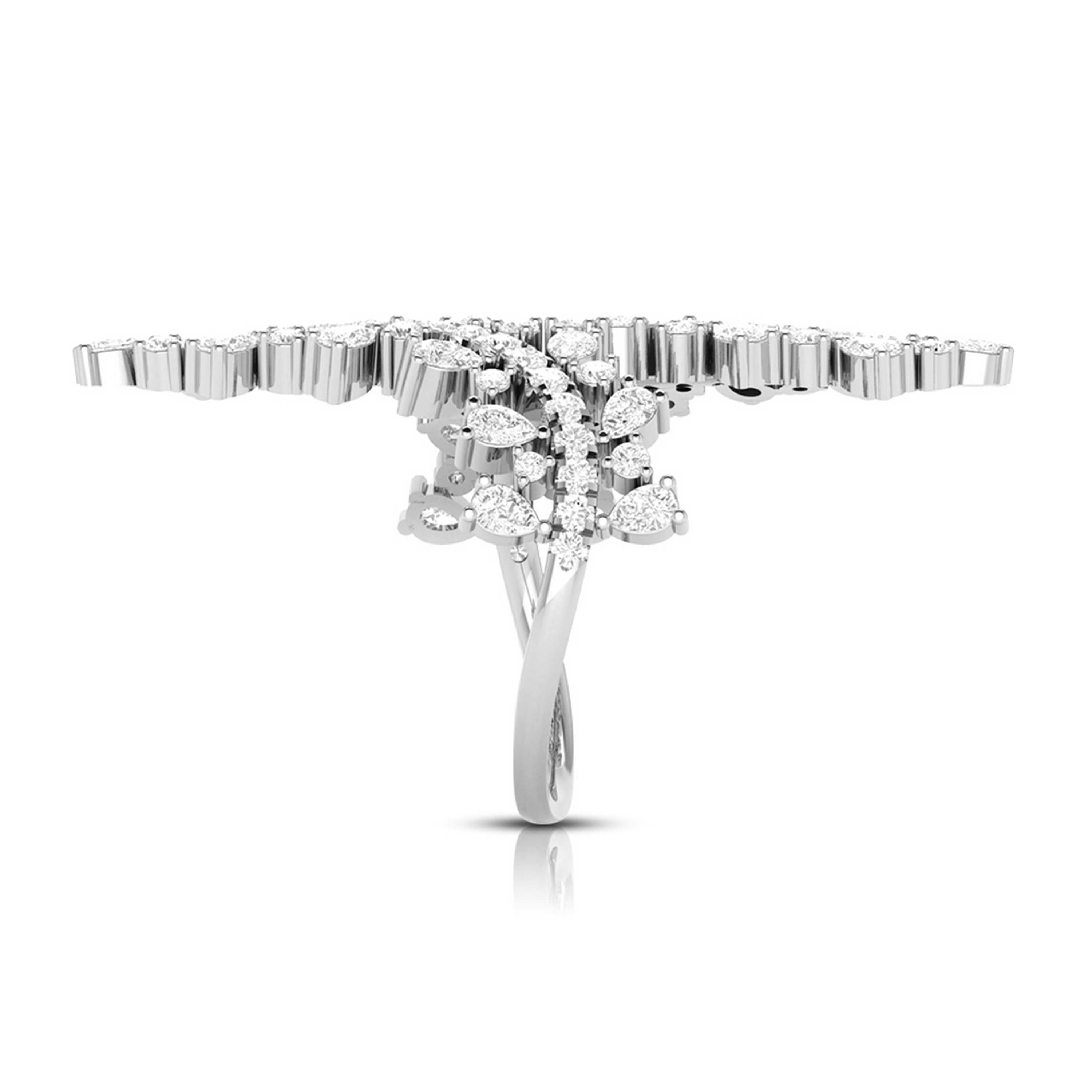 Platinum Pear Marquise Ring with Diamonds for Women JL PT DM 0058   Jewelove
