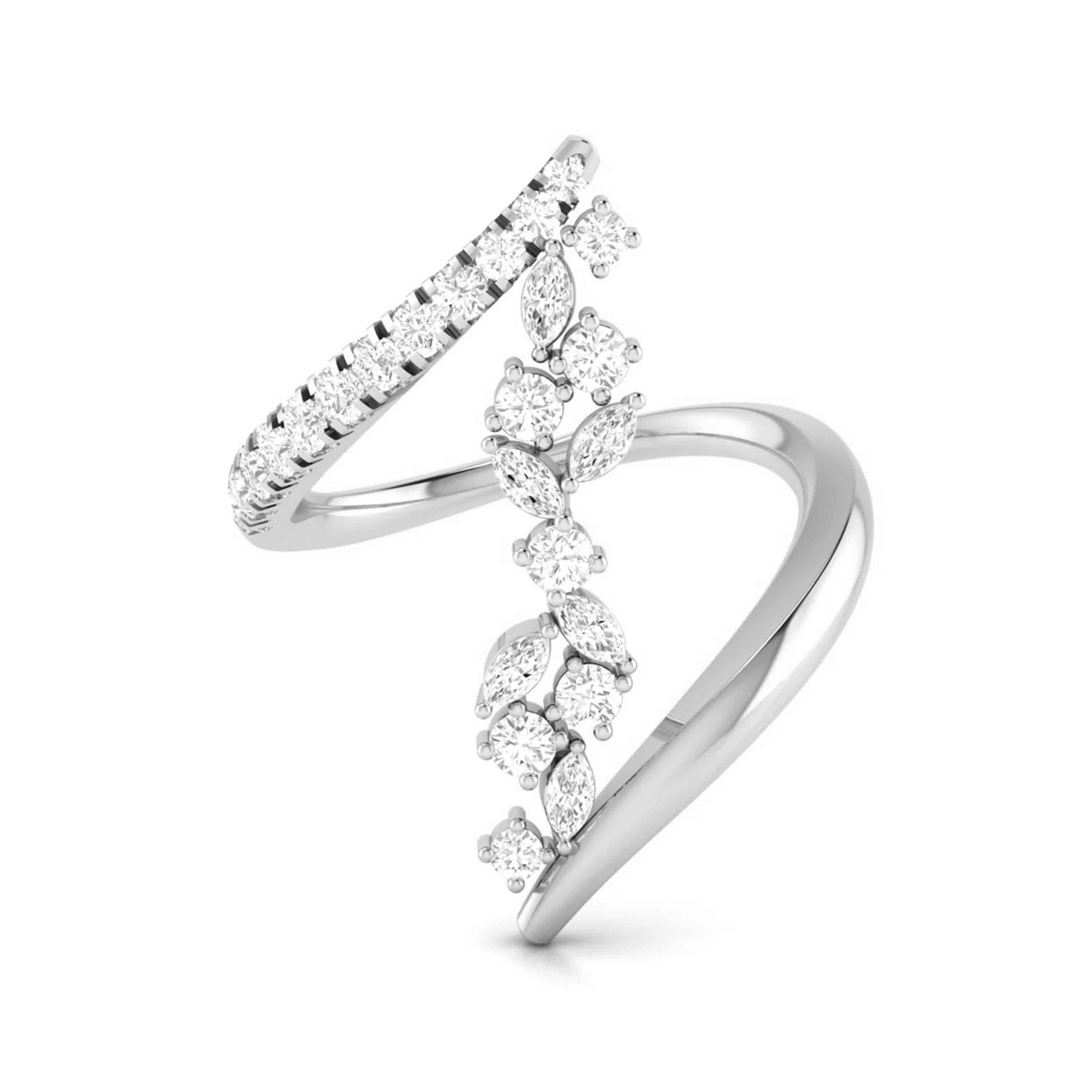 Platinum Pear Marquise Ring with Diamonds for Women JL PT DM 0059   Jewelove