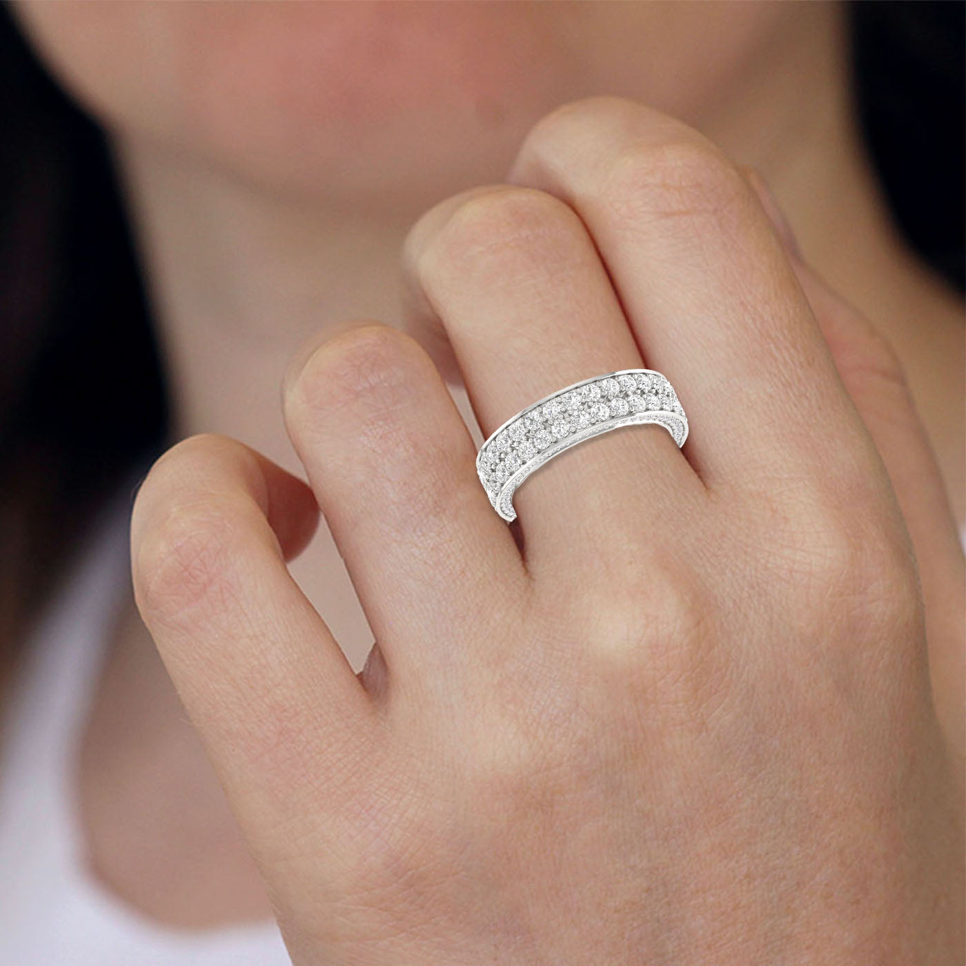 Designer Platinum Diamond Wedding Ring for Women JL PT RD RN 9277   Jewelove.US