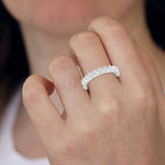 Load image into Gallery viewer, 10 Pointer Eternity Princess Cut Diamond Platinum Wedding Ring for Women JL PT RD RN 9278-B   Jewelove
