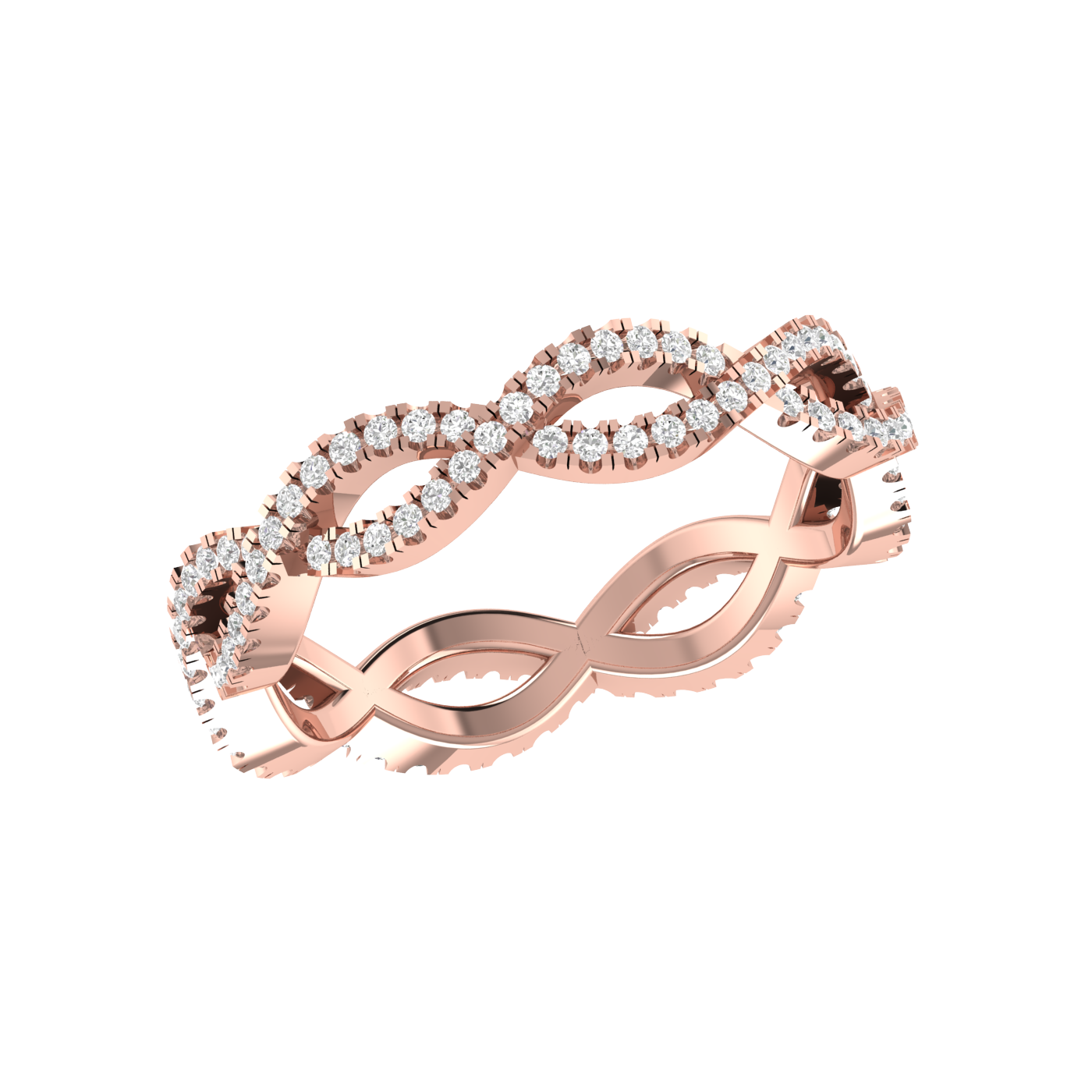 Twisted Rose Gold Diamond Wedding Ring JL AU RD RN 9280R   Jewelove.US